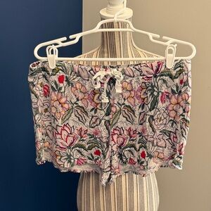 LOFT Floral Pajama Shorts - Pink and Green